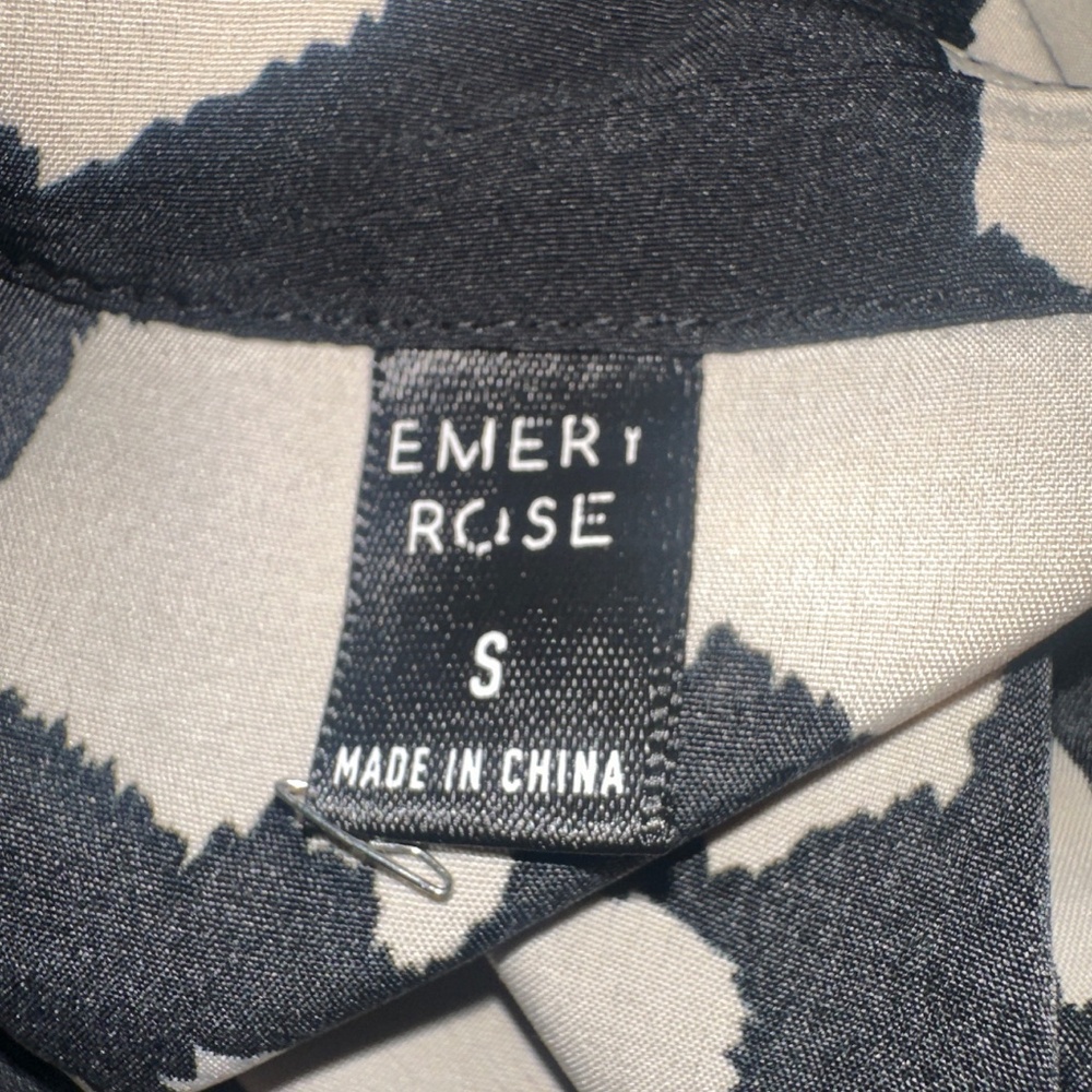 Emery Rose Black & Beige Animal Print Tie-Waist Dress Size S - Picture 3 of 3